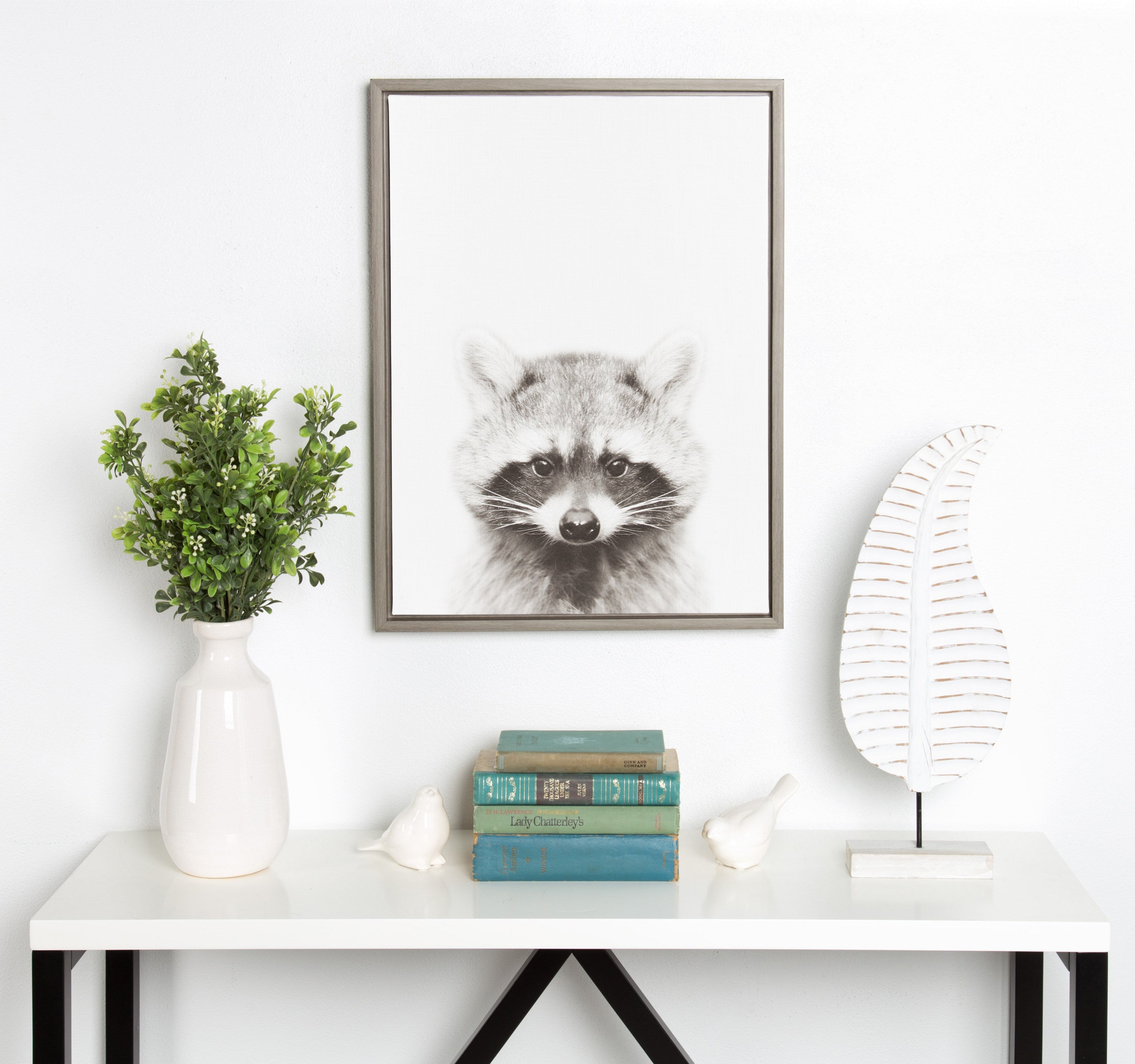 Sylvie Raccoon Framed Canvas by Simon Te Tai