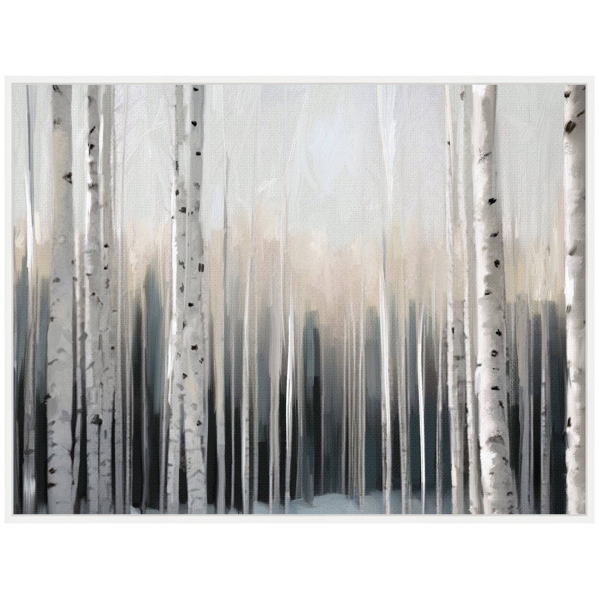 Sylvie Birch Tree Glow Framed Canvas by Mary Sparrow