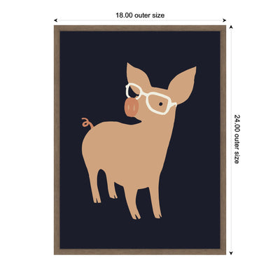 Sylvie Farm Pig Framed Canvas by Hannah Beisang