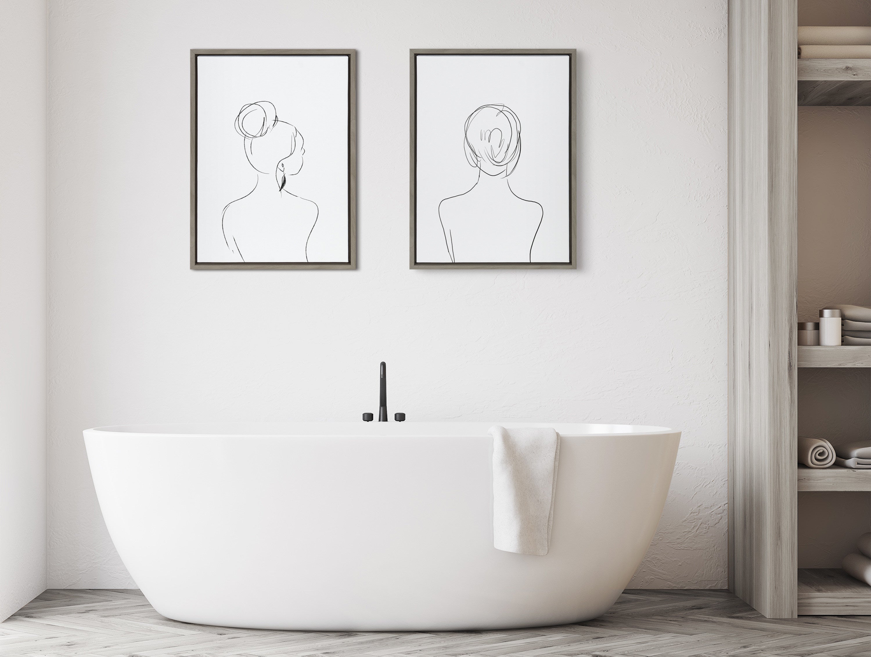 Sylvie Minimalist Woman Framed Canvas by kateandlaurel - product image 11 for Resin Society