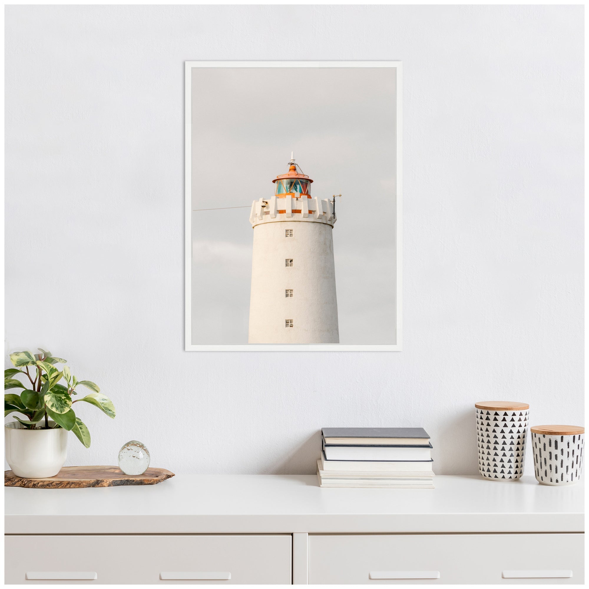 Sylvie Grotta Lighthouse Iceland Framed Canvas by Crystal Lynn Collins