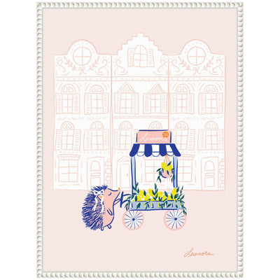 Sylvie Beaded Lemon Stroll Framed Canvas by Yellow Heart Art