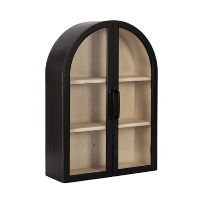 Arcott Arch Wall Cabinet with glass door hanging on wall