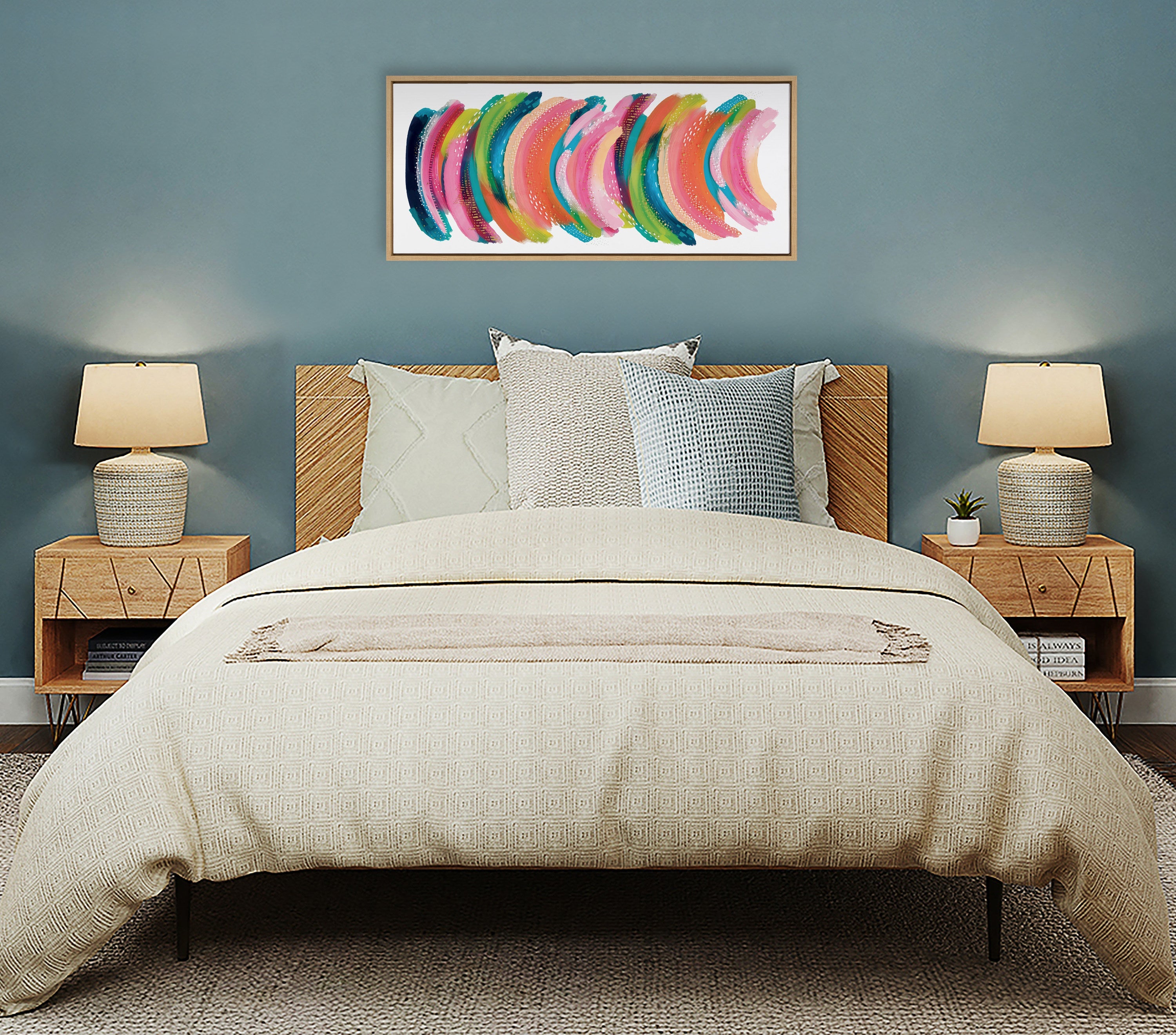 Sylvie Bright Abstract Framed Canvas by kateandlaurel - product image 16 for Resin Society