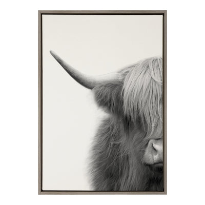 Sylvie Hey Dude Highland Cow Crop Framed Canvas by kateandlaurel - product image 17 for Resin Society