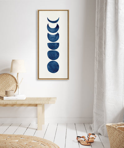 Sylvie Linear Moon Phases Framed Canvas by Teju Reval of SnazzyHues