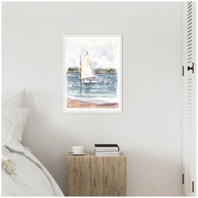 Sylvie 2 Maryanne Welch Chatham Fog Sailboat Framed Canvas by Patricia Shaw