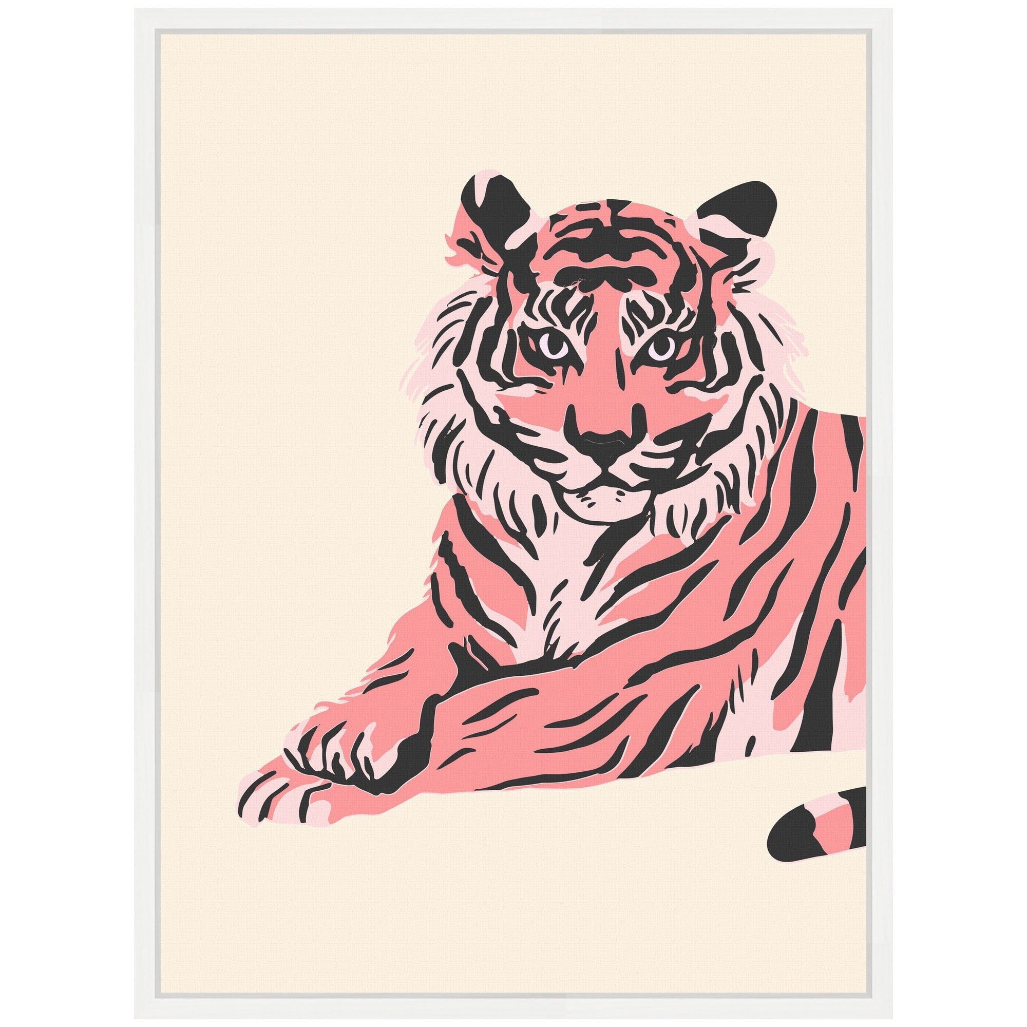 Sylvie Trendy Tiger Framed Canvas by Honey Island Studio