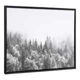 Sylvie Forest On A Foggy Day BW Framed Canvas