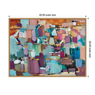 Sylvie Gemstones in Jewel Tones Framed Canvas by Leah Nadeau