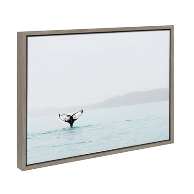 Sylvie Whale Tail In The Mist Framed Canvas by Amy Peterson by kateandlaurel - product image 9 for Resin Society