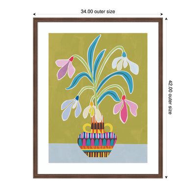 Framed Art Snowdrops the January Birth Flower by Rachel Lee