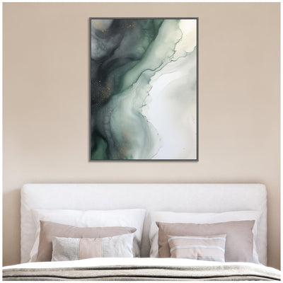 Sylvie Green Wave Framed Canvas by Amy Lighthall