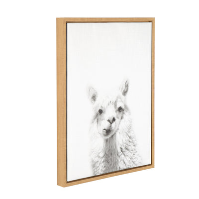 Sylvie Alpaca Framed Canvas by Simon Te of Tai Prints