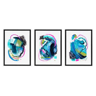 Sylvie Feelings No 1, 2 and 3 Framed Canvas Art Set by Erika Wynn