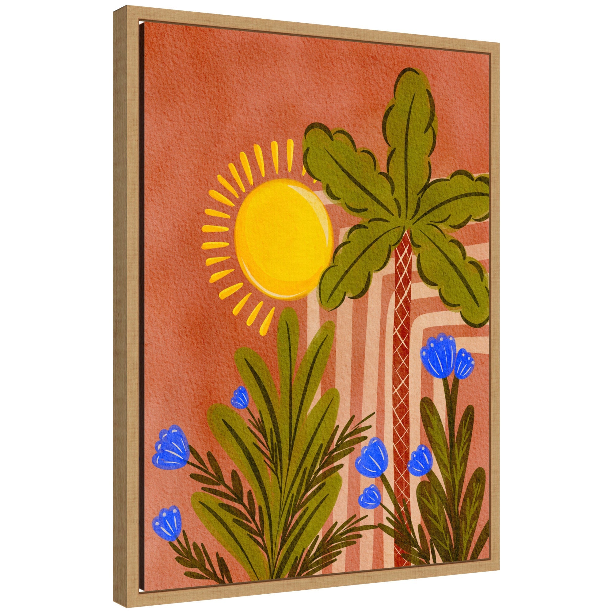 Framed abstract canvas wall art titled Sylvie Moroccan Forest by Nikita Jariwala featuring earth-tone and greenish organic shapes.