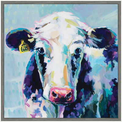 Sylvie 608 Cow Framed Canvas by Rachel Christopoulos
