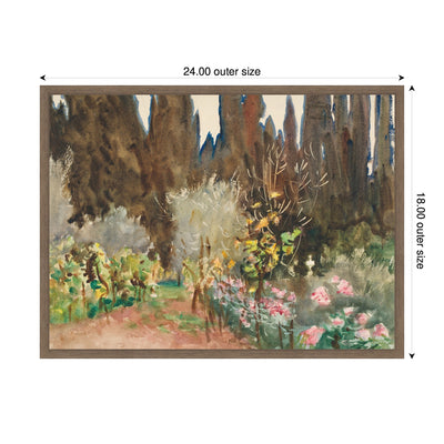 Gardens at Florence circa 1910 John Singer Sargent by Nostalgia Prints Framed Canvas Wall Art Print