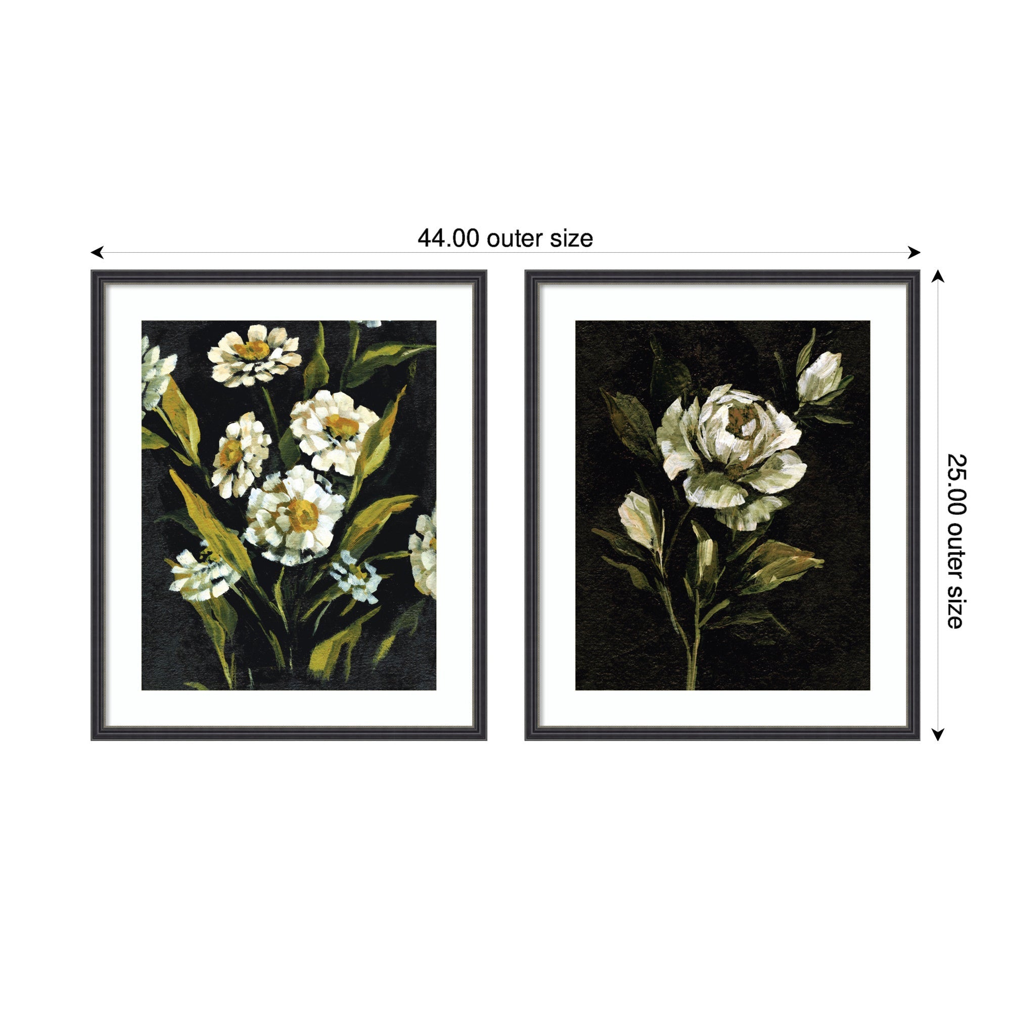 Moody Floral 1 & 2 2 Piece Framed Wall Art Print Set by Annie Quigley