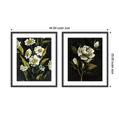 Moody Floral 1 & 2 2 Piece Framed Wall Art Print Set by Annie Quigley