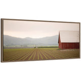 Sylvie Farm Life framed canvas art showing Americana farm life scene
