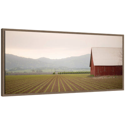 Sylvie Farm Life framed canvas art showing Americana farm life scene