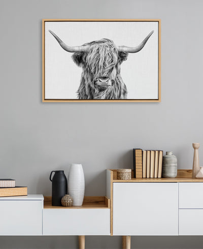Sylvie Highland Cow 2 Framed Canvas by kateandlaurel - product image 5 for Resin Society