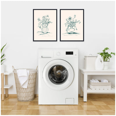 Sylvie Beaded Garden Floral and Summer Stems Framed Canvas Art Set by Kate Aurelia