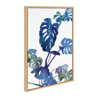 Sylvie CI Monstera Blue Magic Framed Canvas by kateandlaurel - product image 2 for Resin Society