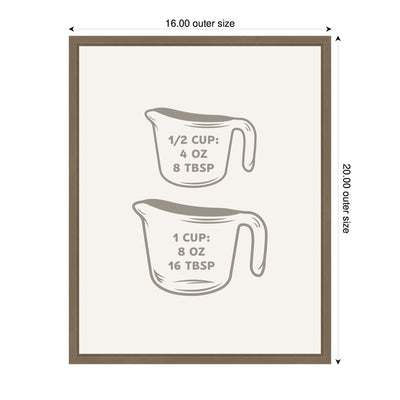Kitchen Conversion Charts Cups by The Creative Bunch Studio Framed Canvas Wall Art Print