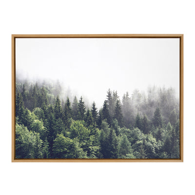 Sylvie Lush Green Forest On A Foggy Day Framed Canvas