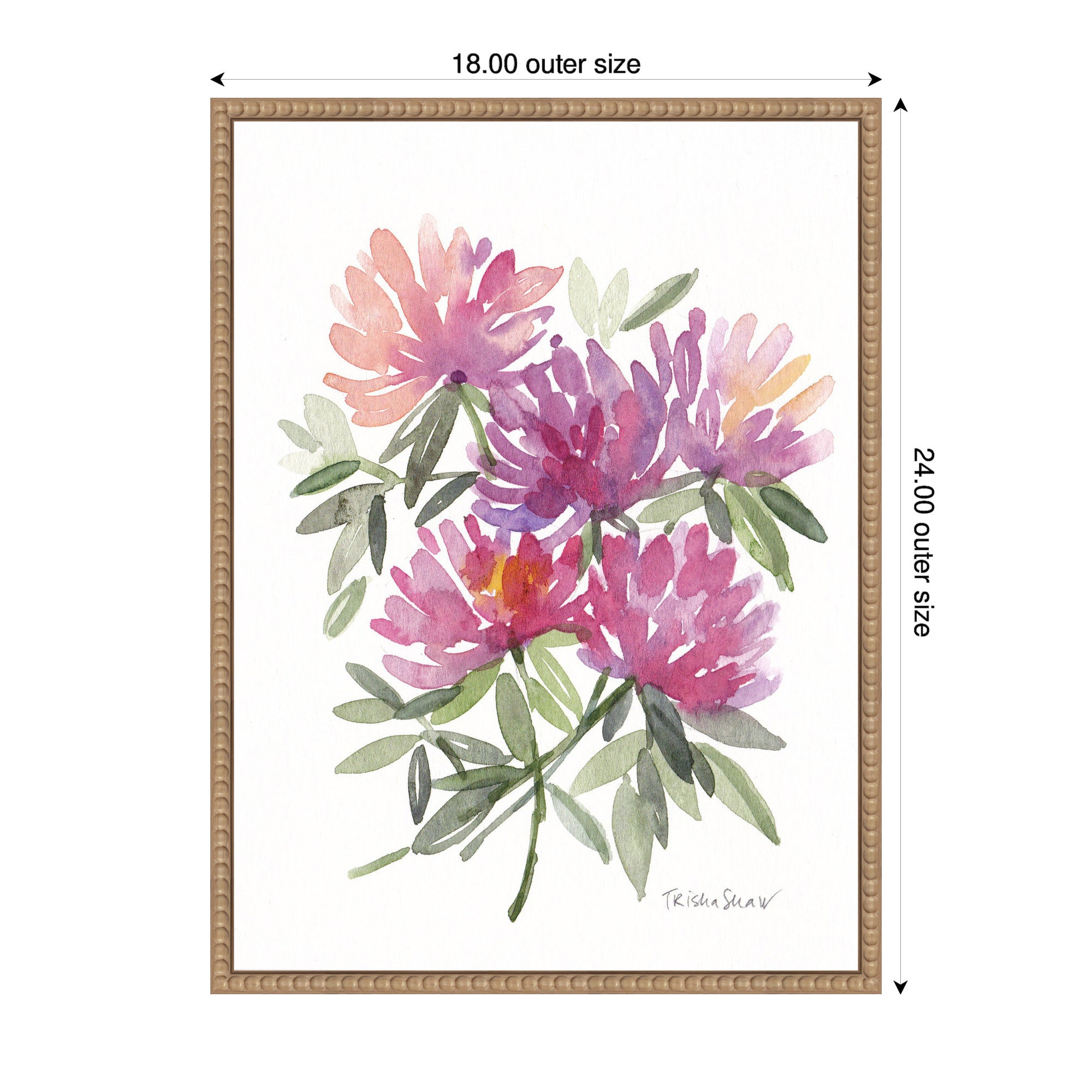 Sylvie Abstract Watercolor Pink Floral Framed Canvas by Patricia Shaw