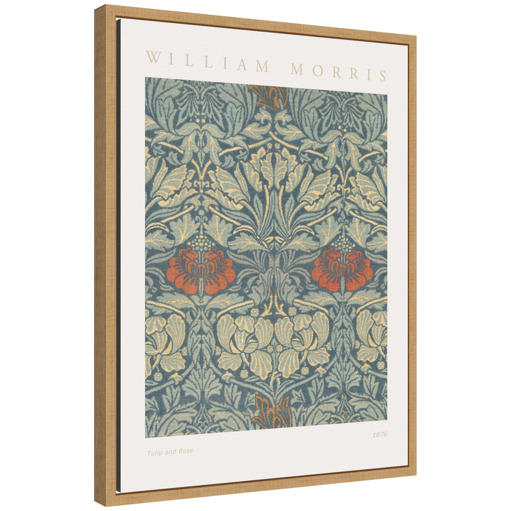 Sylvie Poster William Morris Tulip and Rose 1876 framed canvas showing floral pattern
