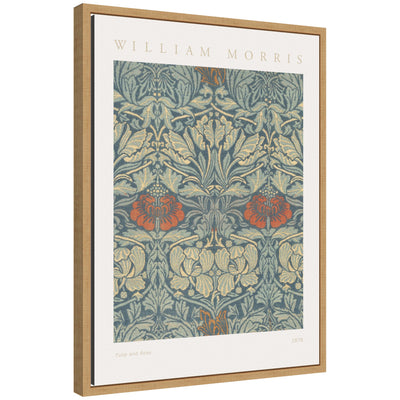 Sylvie Poster William Morris Tulip and Rose 1876 framed canvas showing floral pattern