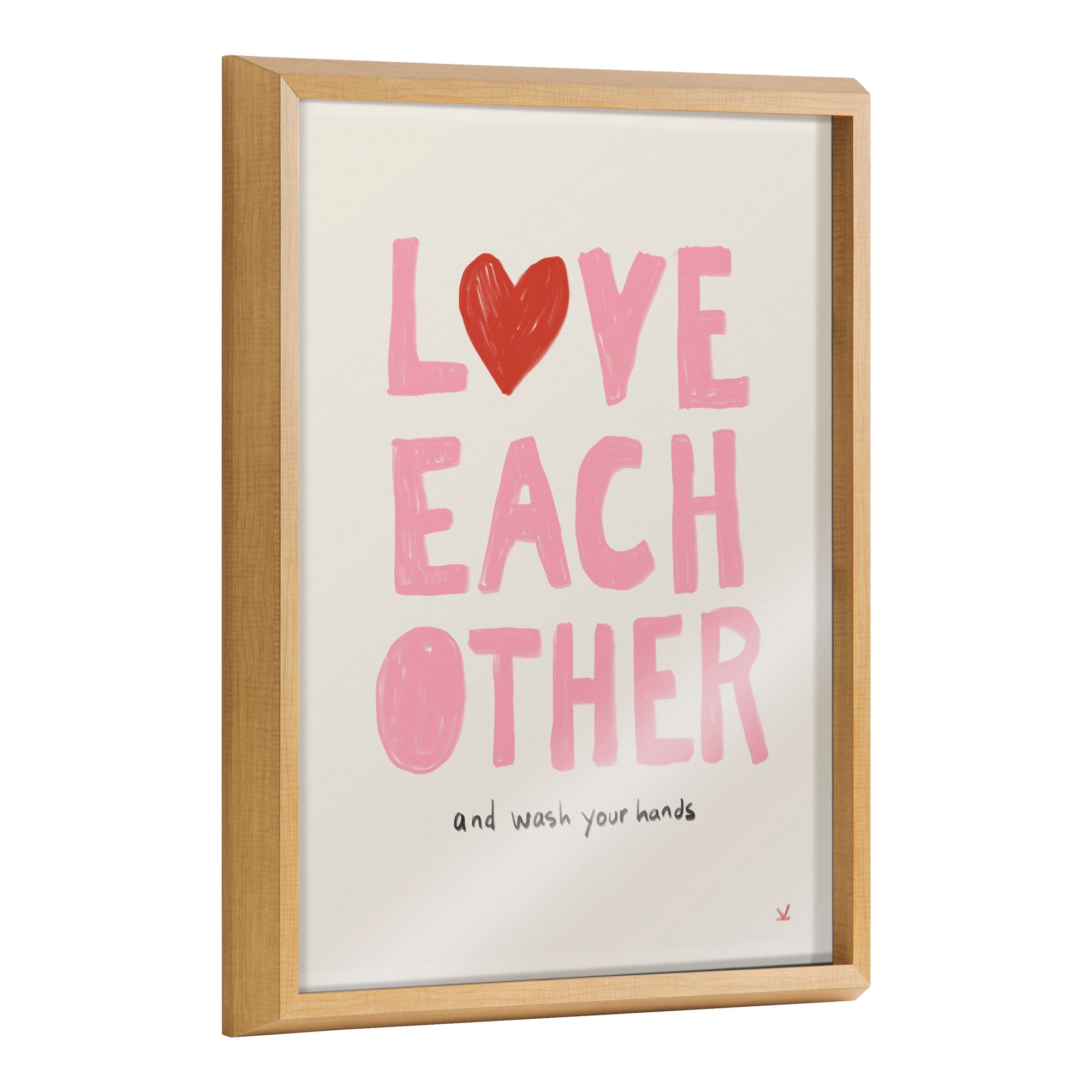 Blake Love Each Other Framed Printed Glass by Kelly Knaga by kateandlaurel - main product image for Resin Society