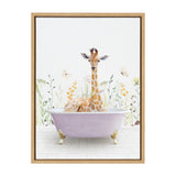 Sylvie Giraffe In Spring Bath Framed Canvas by kateandlaurel - product image 14 for Resin Society