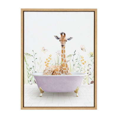 Sylvie Giraffe In Spring Bath Framed Canvas by kateandlaurel - product image 14 for Resin Society