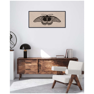 Vlinder 1901 05 04 Julie de Graag on Neutral Linen Panel by Nostalgia Prints Framed Canvas Wall Art Print