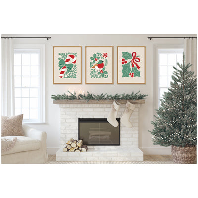Sylvie Christmas Icons - 3 Piece Framed Canvas Art Set by Dominique Vari