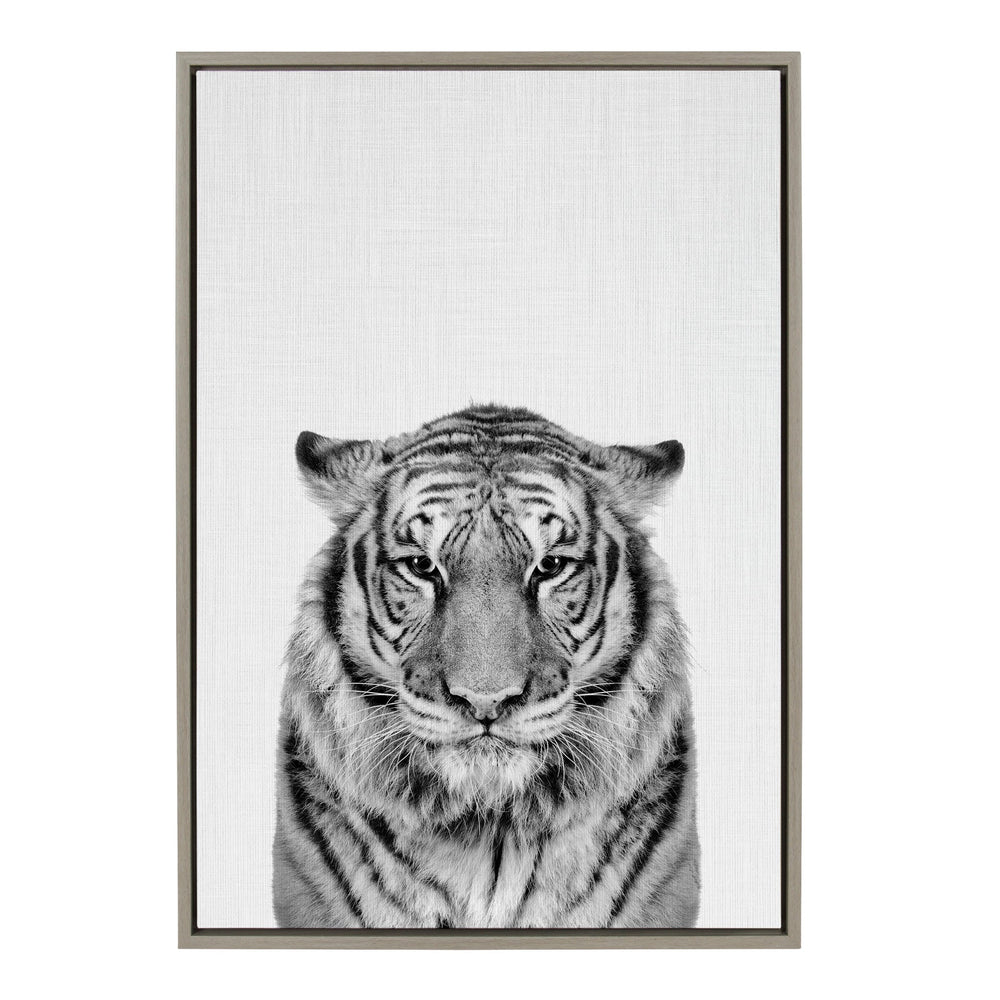 Sylvie Tiger Framed Canvas by Simon Te of Tai Prints by kateandlaurel - main product image for Resin Society