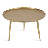 Alessia Round Coffee Table in Bronze, showcasing round shape and deckled edge on sand cast aluminum