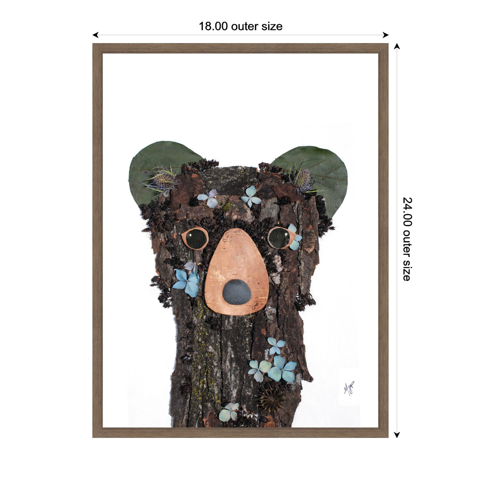 Black Bear by Madeline Jeppesen Framed Canvas Wall Art Print