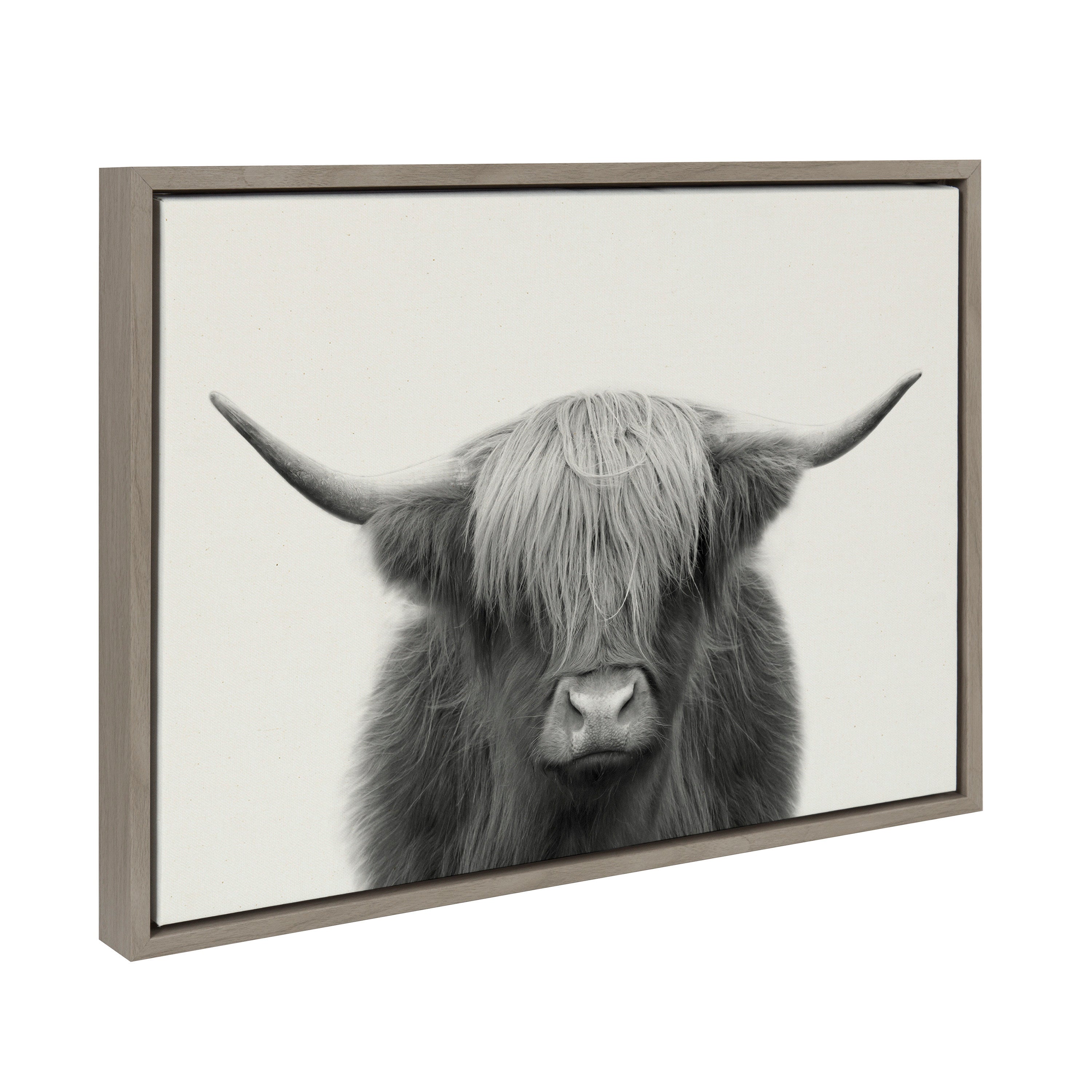 Sylvie Hey Dude Highland Cow Framed Linen Canvas by kateandlaurel - product image 12 for Resin Society