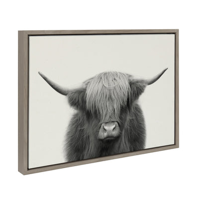 Sylvie Hey Dude Highland Cow Framed Linen Canvas by kateandlaurel - product image 12 for Resin Society