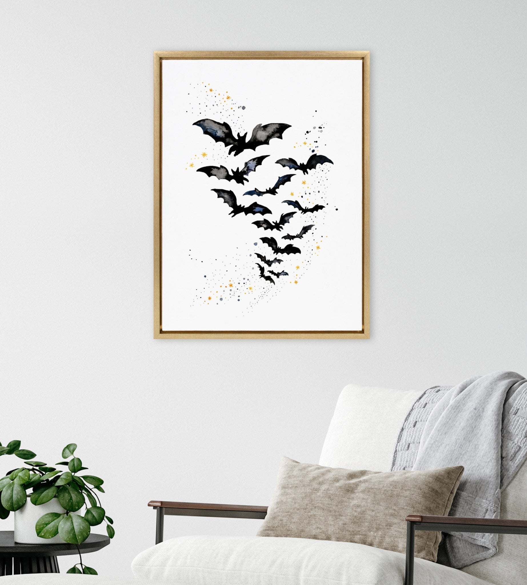 Sylvie Goth Bats Framed Canvas by Viola Kreczmer