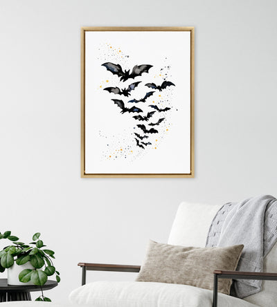 Sylvie Goth Bats Framed Canvas by Viola Kreczmer