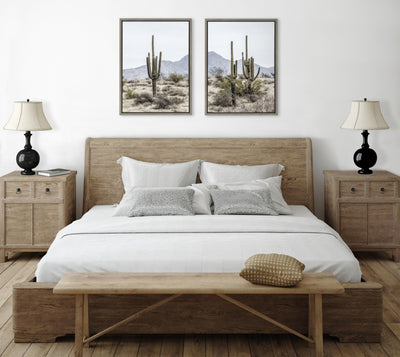 Sylvie Tall Saguaro Cacti Desert Mountain Framed Canvas Set by The by kateandlaurel - product image 6 for Resin Society