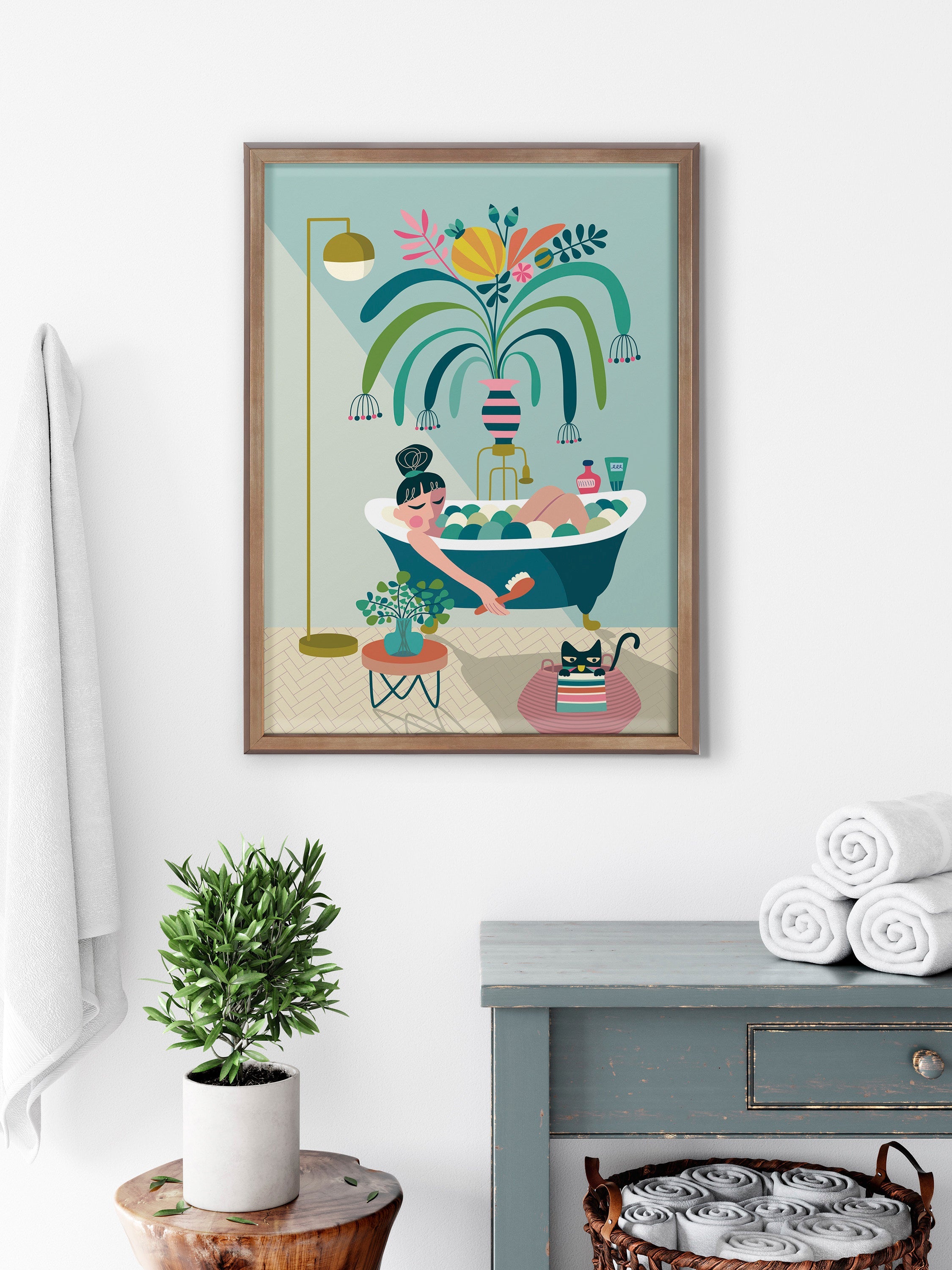 Blake Time to Relax Framed Printed Glass by kateandlaurel - product image 6 for Resin Society