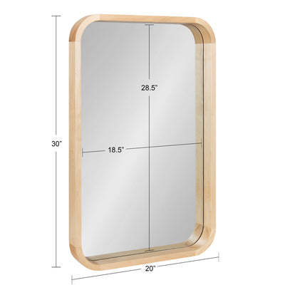 Hutton Wood Framed Radius Rectangle Mirror