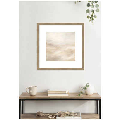 Tonal Abstract Textural White and Beige Light Natural Neutrals by The Creative Bunch Studio Framed Wall Art Print